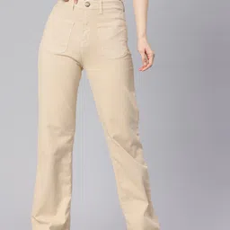 ADBUCKS Women Wide Leg High-Rise Jeans-image-41