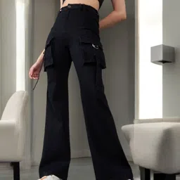 DOLCE CRUDO Women Bootcut High-Rise Heavy Fade Stretchable Jeans-image-14