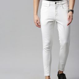 WROGN Men White Skinny Fit Mid-Rise Clean Look Stretchable Jeans-image-52