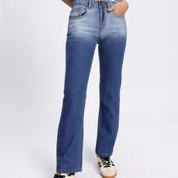 glitchez Women Effortless Equation Straight Fit Light Fade Jeans image 5