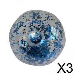 calandis CALANDIS® 3xInflatable Beach Ball Funny Swimming Pool Toy for Kids Birthday Party Supplies 40cm Blue | Exercise Balls | Fitness Equipment & Gear image 2