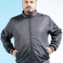 hardsoda by the indian garage co HARDSODA Plus Size Stand Collar Lightweight Bomber Jacket-picture-24