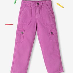 Ed-a-Mamma Girls Straight Fit Cotton Stretchable Cargo Jeans-picture-22
