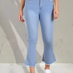 A-Okay Girls Flared Mid-Rise Light Fade Clean Look Stretchable Cropped Jeans-picture-50
