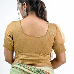 the wow factor Cotton Stretchable Round Neck Puff Sleeves Blouse image 5