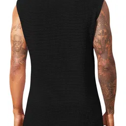 the blazze Men's Knitted Tank Tops Sleeveless Casual T Shirts Summer Beach Tank Shirts Waffle Tee B L2712 image 2