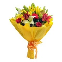 FloraZone Vibrant Fresh Flowers Mix Bouquet (Bunch of Roses and Lilies) image 2