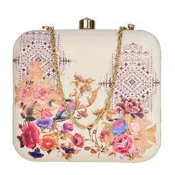artklim Floral Printed Clutch Bag For Women With Detachable Chain Strap image 1