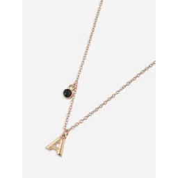 ToniQ Personalised A Initials and Black Birth Stone Charm Necklace image 2