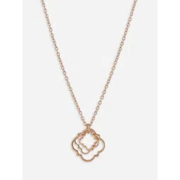 ToniQ Golden Double Clover Charm Statement Necklace image 4