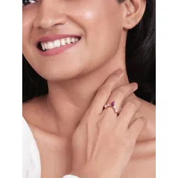 ToniQ Warm Golden Multi-Colour Stone Stacking Rings (Pack of 4) image 3