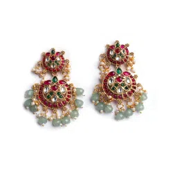 STILEADDA Multi-Color Kemp Jadau Haram Necklace & Earrings Set image 4