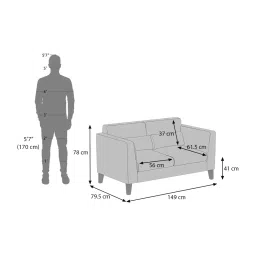 urban ladder create Lewis Sofa (Colour : Dusty Turquoise Velvet, Cushion : Hard, Seater : 3+2) image 9