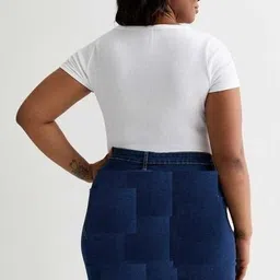 tripursundari fashion Navy Blue Buttoned with Zip Straight Mini Denim Skirt 15900 image 2