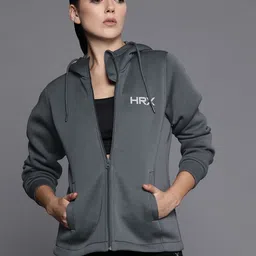 HRX by Hrithik Roshan Reflective Strip Rapid-Dry Hooded Training Jacket image 1