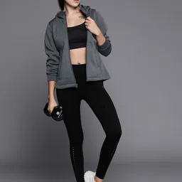 HRX by Hrithik Roshan Reflective Strip Rapid-Dry Hooded Training Jacket image 5