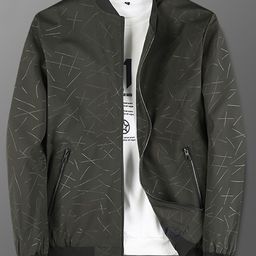 StyleCast x Revolte Men Stand Collar Abstract Printed Casual Bomber Jacket-picture-15