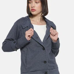 Campus Sutra Women Blue Tailored Jacket-picture-38