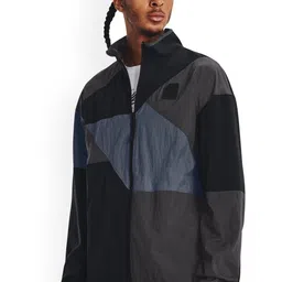 UNDER ARMOUR Colourblocked Mock Collar Curry Full-Zip Woven Sports Jacket-picture-28