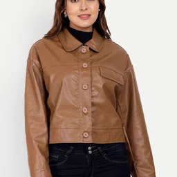 iki chic Water Resistant Leather Jacket-image-26