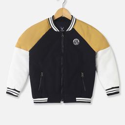 Allen Solly Junior Boys Colourblocked Bomber with Patchwork Jacket-picture-48