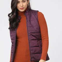 Tokyo Talkies Women Maroon Padded Jacket-image-27