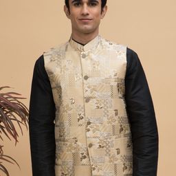 NEUDIS Jacquard Woven Design Nehru Jacket-picture-33