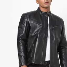 Tortoise Men Leather Biker Jacket-picture-30