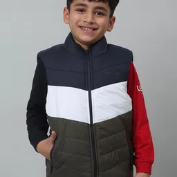 Cantabil Boys Colourblocked Sleeveless Lightweight Puffer Jacket-picture-28