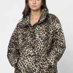 Vero Moda Animal Printed Spread Collar Lightweight Puffer Jacket-picture-36