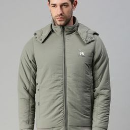 SHOWOFF Men Olive Green Lightweight Puffer Jacket-picture-32