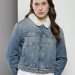 Tommy Hilfiger Spread Collar Crop Denim Jacket-picture-36