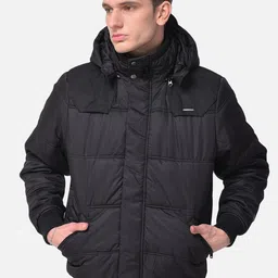 Woodland Men Black Water Resistant Puffer Jacket-image-42