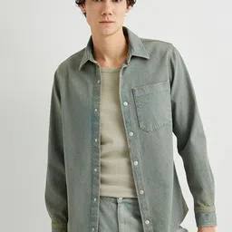 Koton Pure Cotton Spread Collar Denim Jacket-image-58
