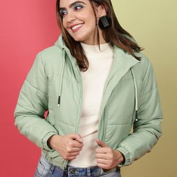 Freehand by The Indian Garage Co Hooded Crop Padded Jacket-picture-3