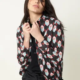 RAREISM Geometric Printed Bomber Jacket-picture-15