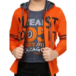 BAESD Boys Typography Printed Hooded Lightweight Bomber Jacket image 4