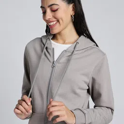 JUNEBERRY Hooded Fleece Lightweight Bomber Jacket image 4