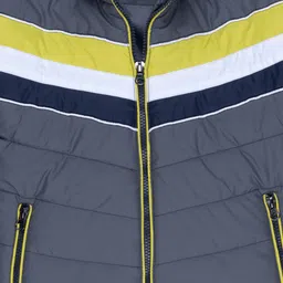 Status Quo Boys Grey Colourblocked Stand Collar Puffer Jacket image 3