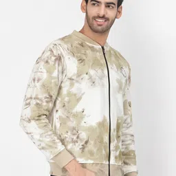 PAUSE SPORT Men Tie and Dye Fleece Lightweight Outdoor Bomber Jacket image 5