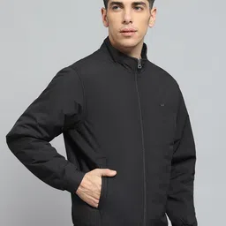 Monte Carlo Men Mock Collar Solid Cotton Casual Lightweight Bomber Jacket image 5