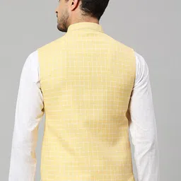 ESSAS club Checked Woven Nehru Jackets image 3
