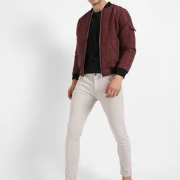 Campus Sutra Maroon Windcheater Mock Collar Bomber Jacket image 3