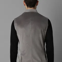 Louis Philippe Ethnic Motifs Embroidered Slim-Fit Nehru Jacket image 5