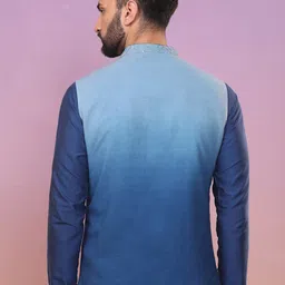 KISAH Embellished Pure Cotton Nehru Jackets With Pocket Square image 2