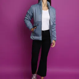 V-Mart Stand Collar Lightweight Longline Padded Jacket image 5