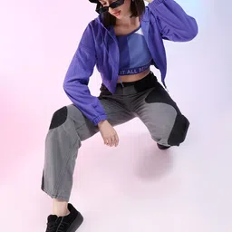 Freehand by The Indian Garage Co Lightweight Hooded Crop Tailored Jacket image 3