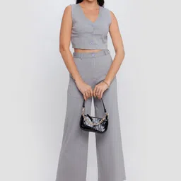 Zink London Women Grey Longline Open Front Jacket image 2