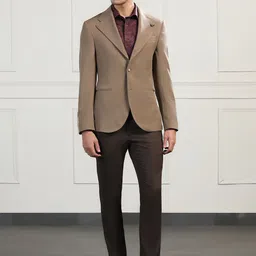 Blackberrys Self Design Notched Lapel Slim-Fit Single Breasted Blazer image 2