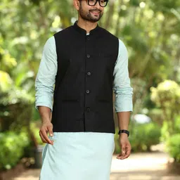 Authentics Woven Design Nehru Jacket-picture-44